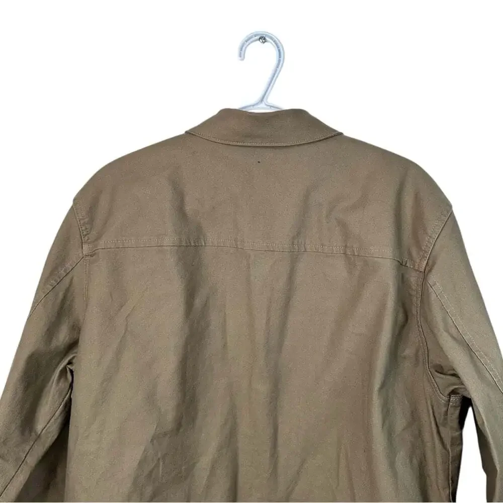 Realtree Beige Canvas Utility Jacket L Unlined Workwear Zip Front Ruggedcore